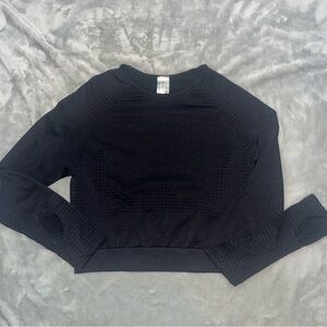 Womens Black Athletic Long Sleeve Top